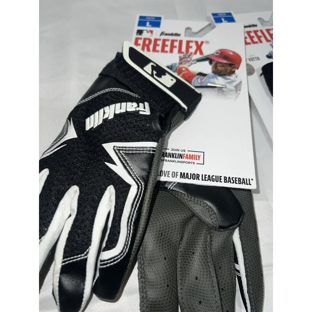 Lot 2 pair New Franklin Freeflex Youth L large baseball batting gloves